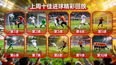 上周十佳进球精彩回放画面